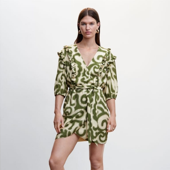 MANGO Ruffled printed dress - Picture 5 of 5